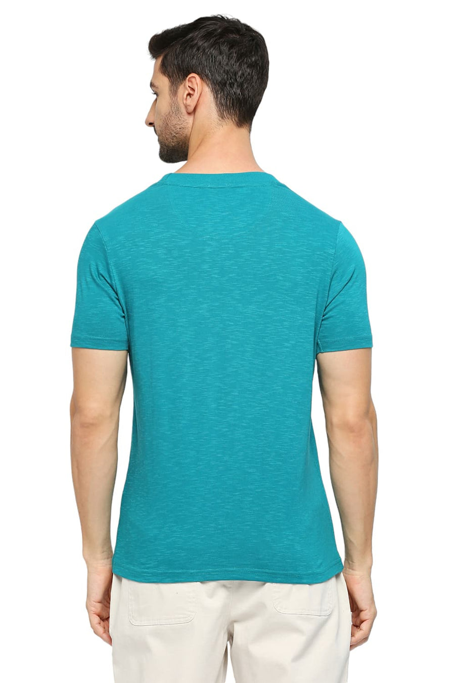 BASICS MUSCLE FIT KAYAKING COTTON SOLID CREW T-SHIRTS