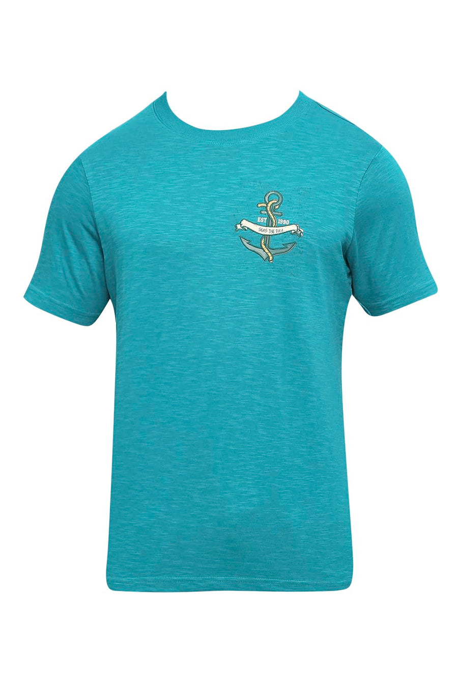 BASICS MUSCLE FIT KAYAKING COTTON SOLID CREW T-SHIRTS