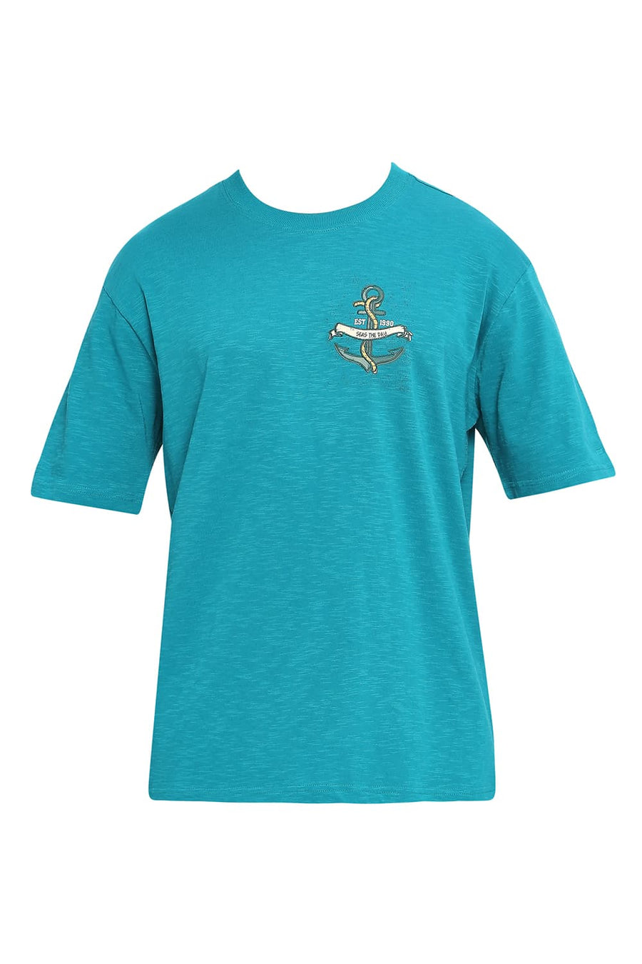 BASICS RELAXED FIT KAYAKING COTTON SOLID CREW T-SHIRTS