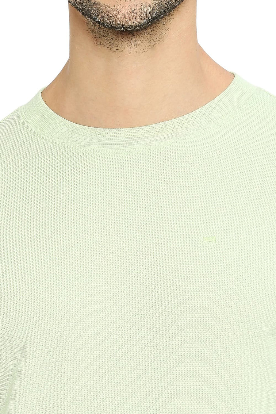 BASICS MUSCLE FIT REED COTTON POLYESTER STRETCH SOLID CREW T-SHIRTS