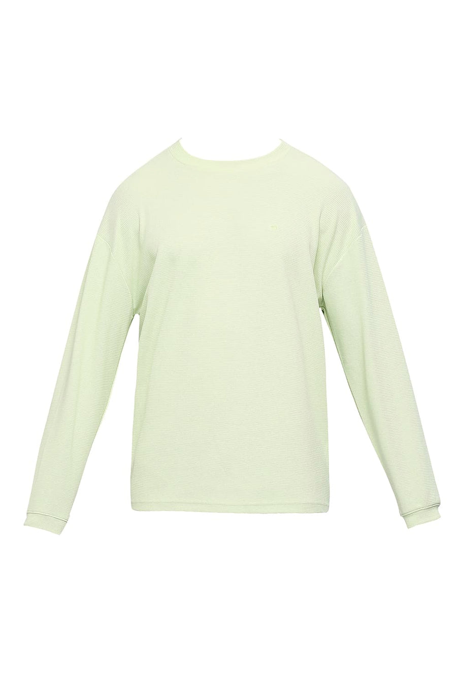 BASICS RELAXED FIT REED COTTON POLYESTER STRETCH SOLID CREW T-SHIRTS