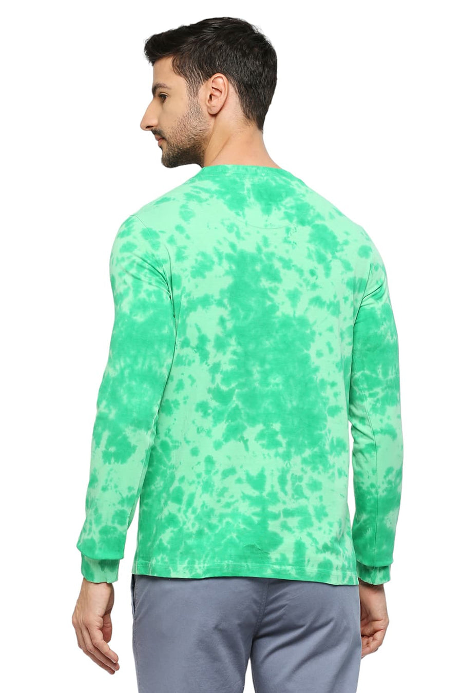 BASICS MUSCLE FIT SPRING BOUQUET COTTON TIE DYE CREW T-SHIRTS