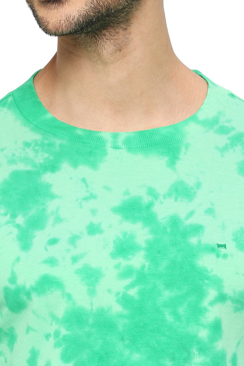 BASICS MUSCLE FIT COTTON TIE DYE CREW T-SHIRTS