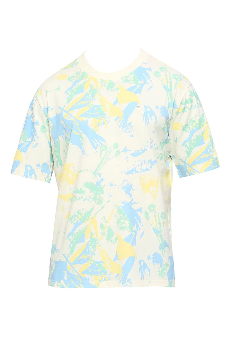 BASICS RELAXED FIT PAPYRUS COTTON PRINTED CREW T-SHIRTS