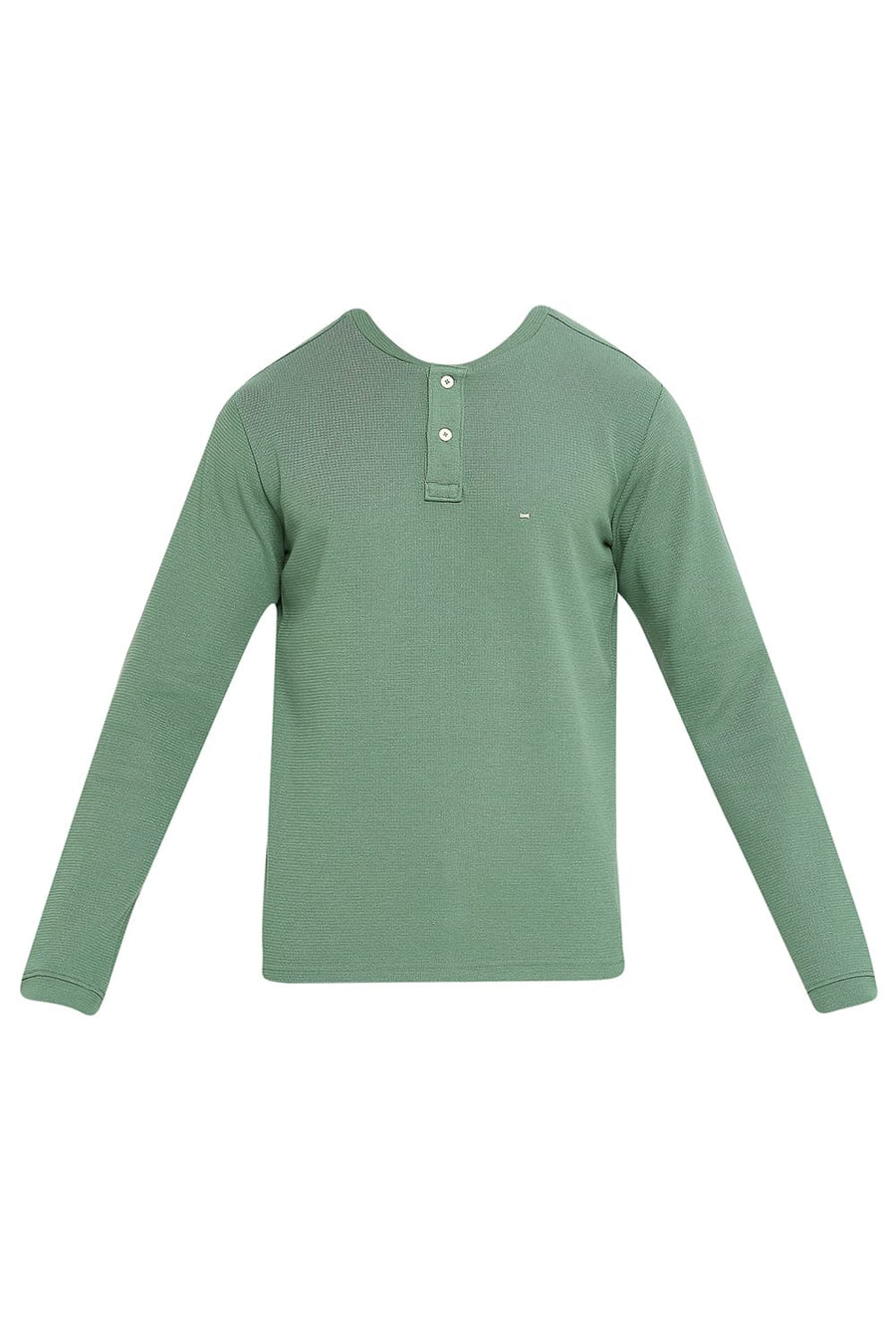 BASICS MUSCLE FIT MYRTLE COTTON POLYESTER STRETCH SOLID HENLEY T-SHIRTS