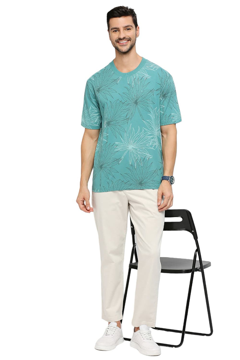 RELAXED FIT COTTON PRINTED CREW T-SHIRTS