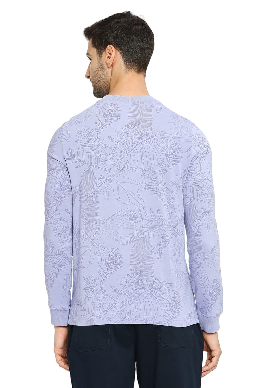 BASICS MUSCLE FIT THISTLE DOWN COTTON PRINTED CREW T-SHIRTS