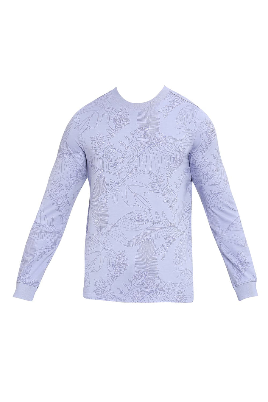 BASICS MUSCLE FIT THISTLE DOWN COTTON PRINTED CREW T-SHIRTS