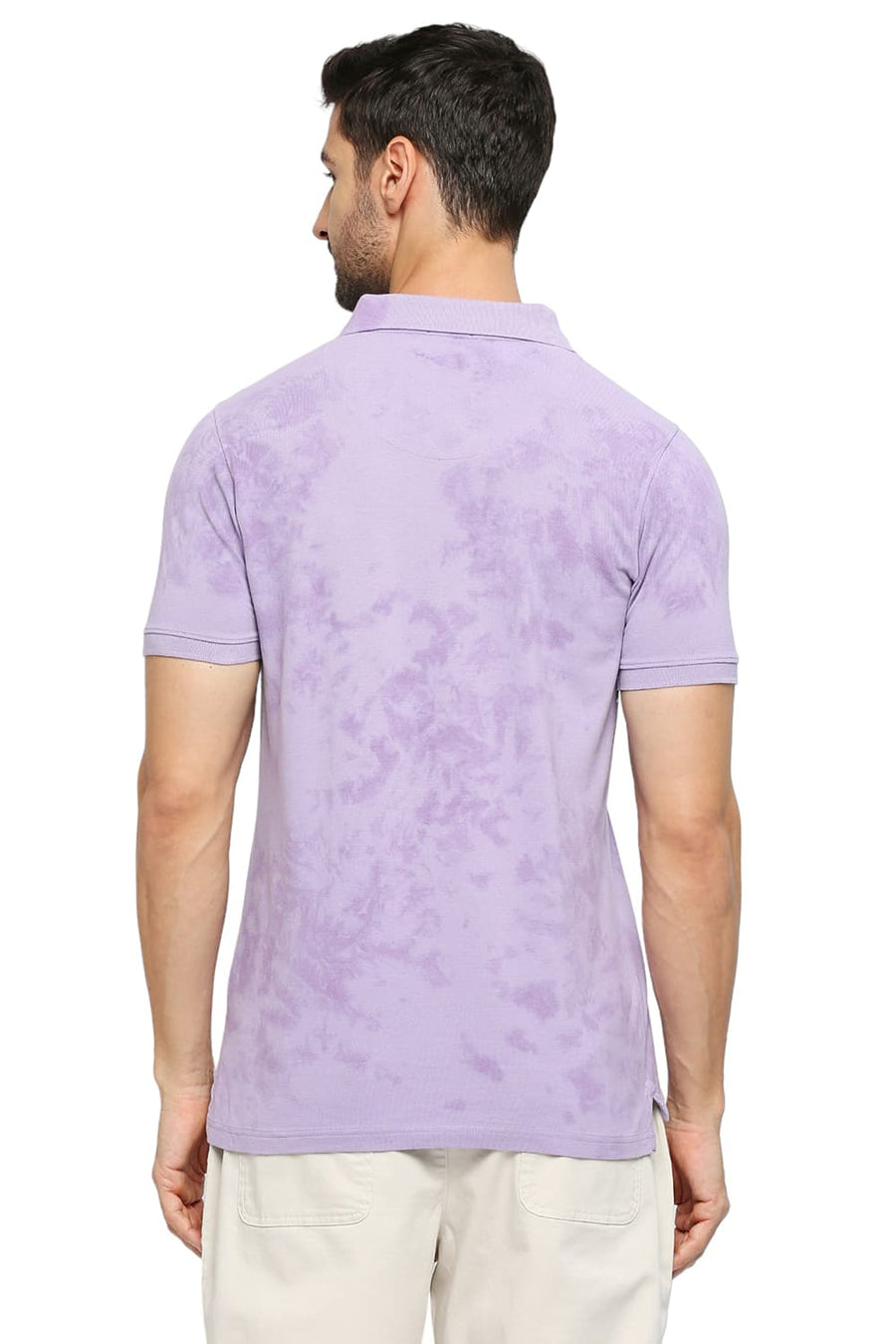 BASICS MUSCLE FIT LAVENDER COTTON TIE DYE POLO T-SHIRTS