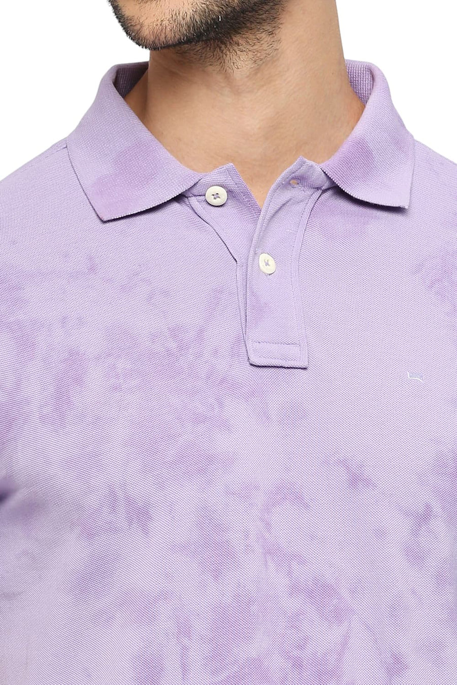 BASICS MUSCLE FIT LAVENDER COTTON TIE DYE POLO T-SHIRTS
