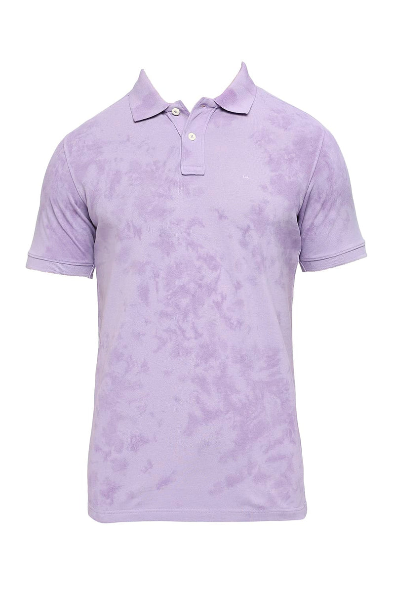 BASICS MUSCLE FIT COTTON TIE DYE POLO T-SHIRTS