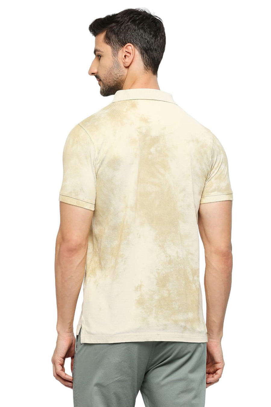 BASICS MUSCLE FIT FROZEN DEW COTTON TIE DYE POLO T-SHIRTS