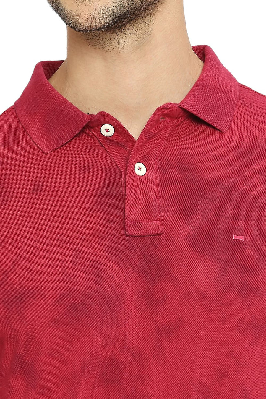 BASICS MUSCLE FIT RED BUD COTTON TIE DYE POLO T-SHIRTS
