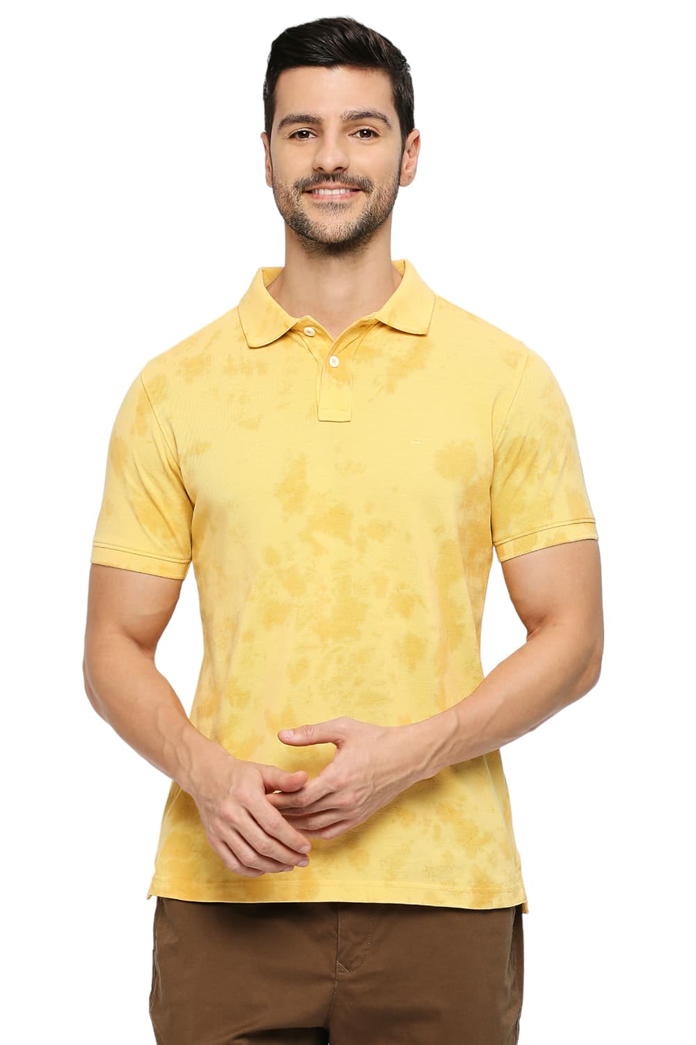 BASICS MUSCLE FIT COTTON TIE DYE POLO T-SHIRTS