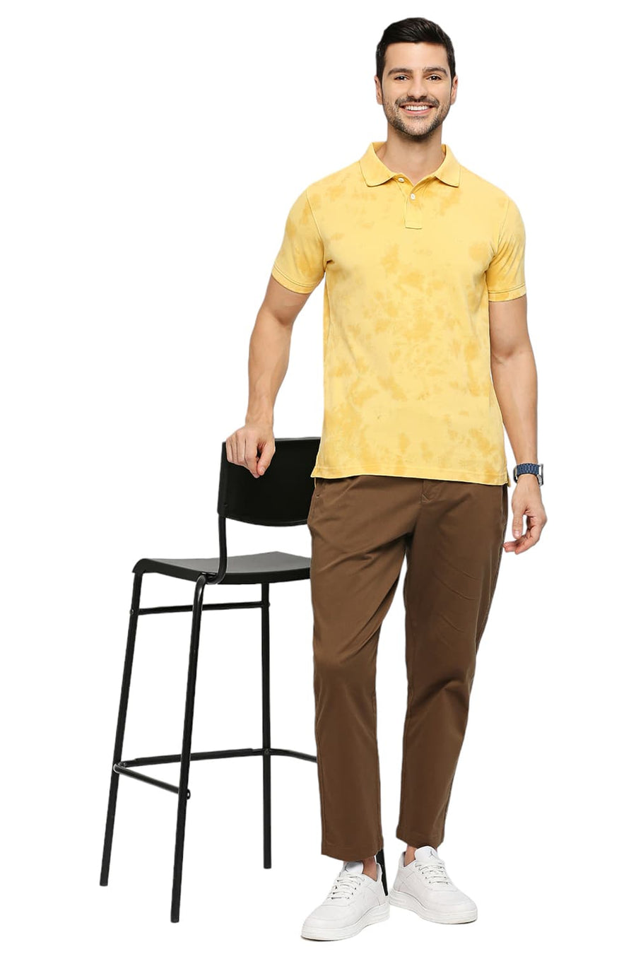 BASICS MUSCLE FIT YARROW COTTON TIE DYE POLO T-SHIRTS
