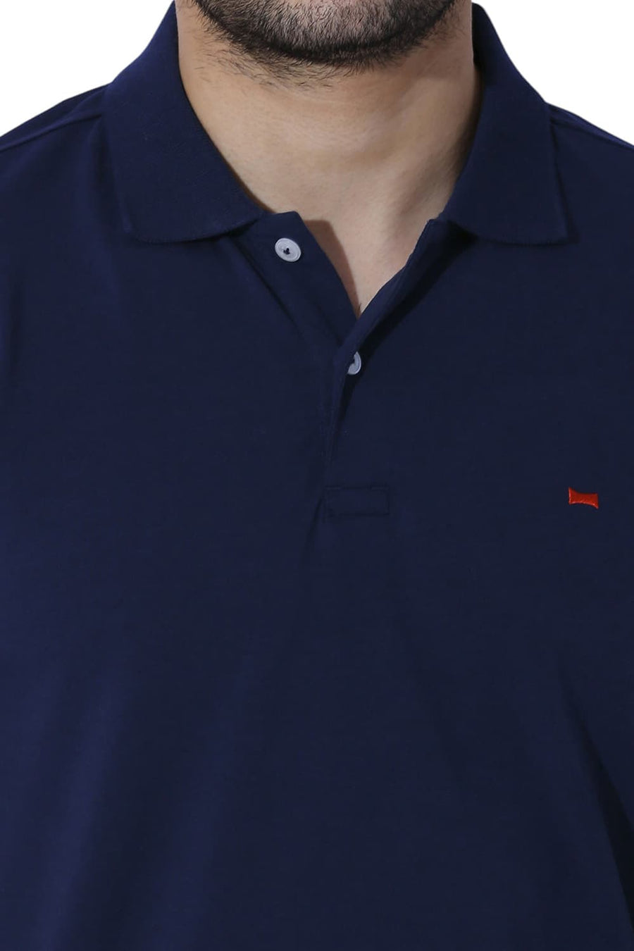 BASICS REGULAR FIT NAVALACADEMY COTTON STRETCH SOLID POLO T-SHIRTS