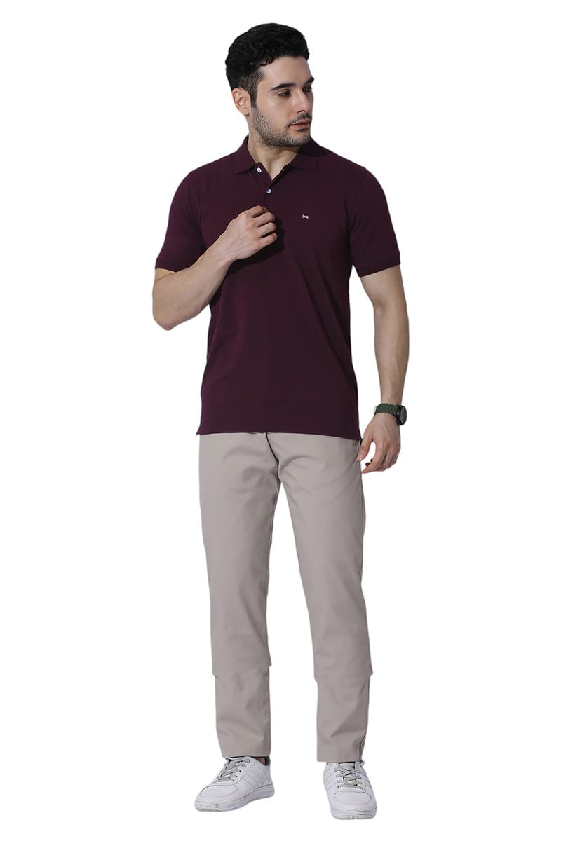 REGULAR FIT COTTON SOLID POLO T-SHIRTS