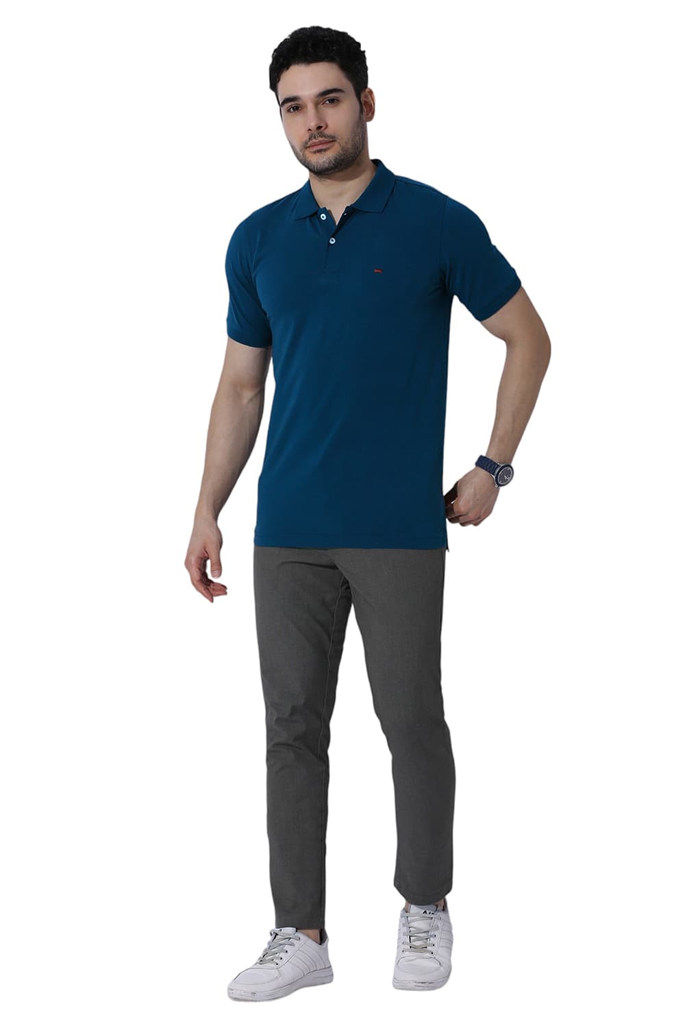 REGULAR FIT COTTON SOLID POLO T-SHIRTS