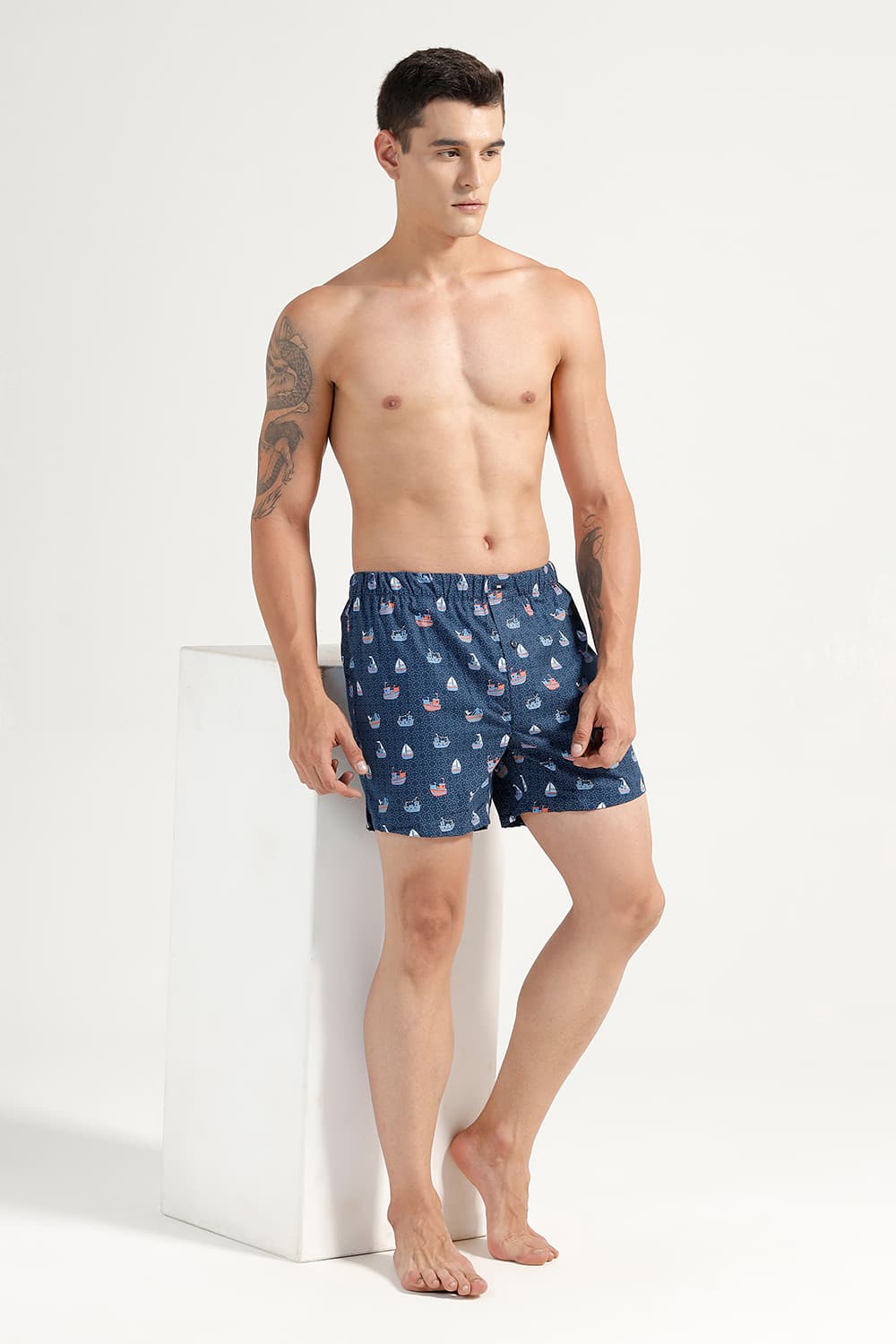 SLIM FIT COTTON PRINTED BOXER SHORTS