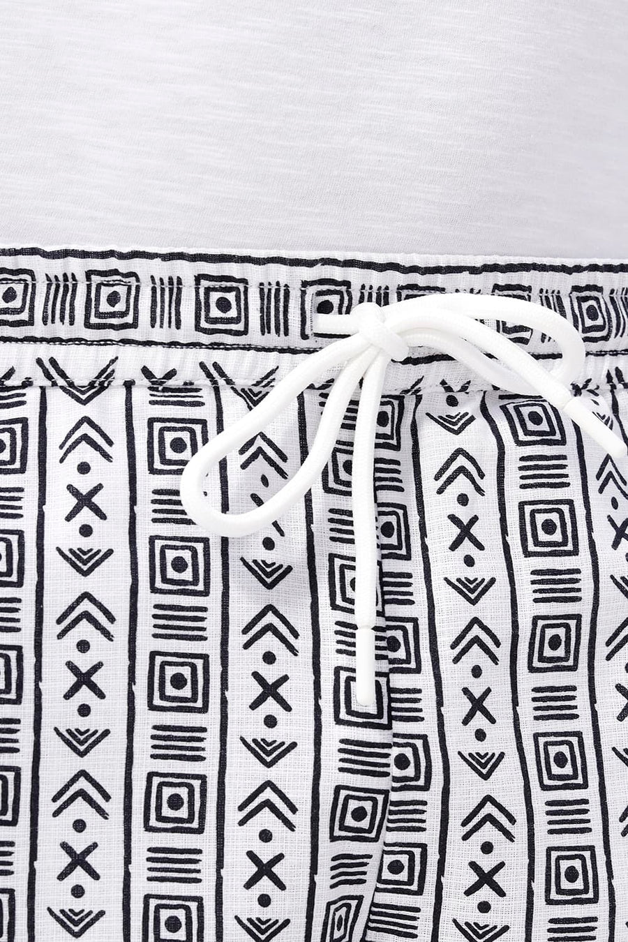 BASICS COMFORT FIT SNOW WHITE COTTON HOPSACK DOBBY PRINTED CO-ORDS