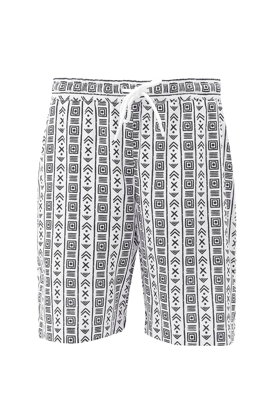 BASICS COMFORT FIT SNOW WHITE COTTON HOPSACK DOBBY PRINTED CO-ORDS