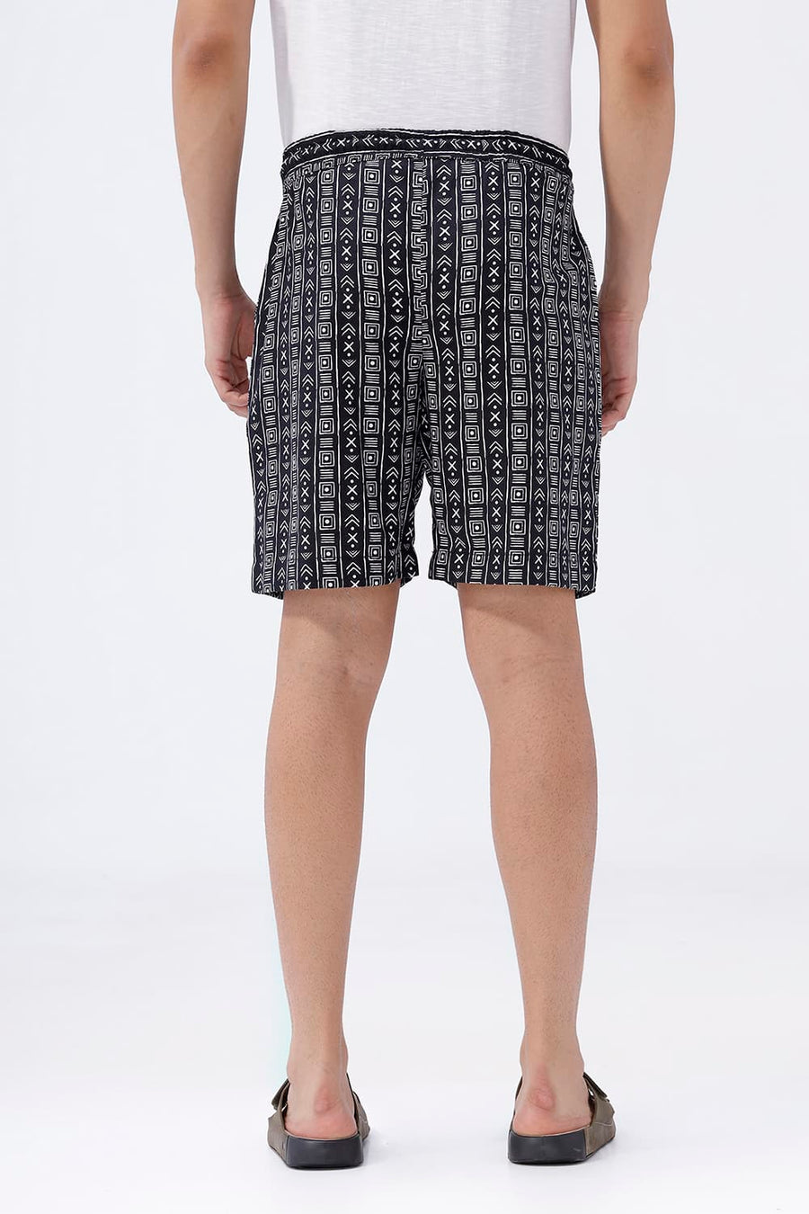 BASICS COMFORT FIT STRETCH LIMO BLACK COTTON HOPSACK DOBBY PRINTED CO-ORDS
