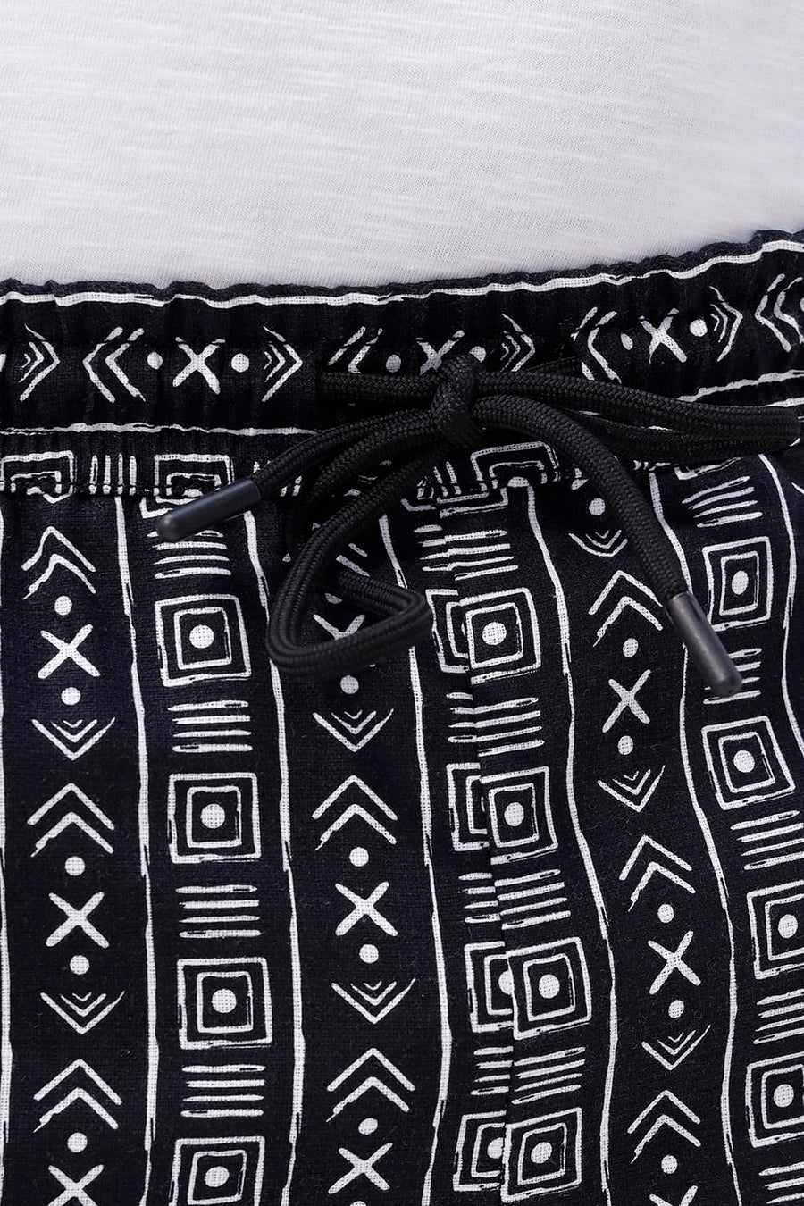 BASICS COMFORT FIT STRETCH LIMO BLACK COTTON HOPSACK DOBBY PRINTED CO-ORDS