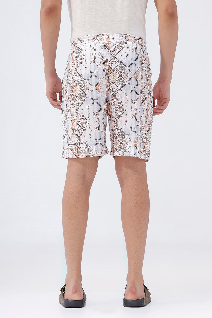 BASICS COMFORT FIT JET STREAM BROWN VISCOSE PRINTED CO-ORDS