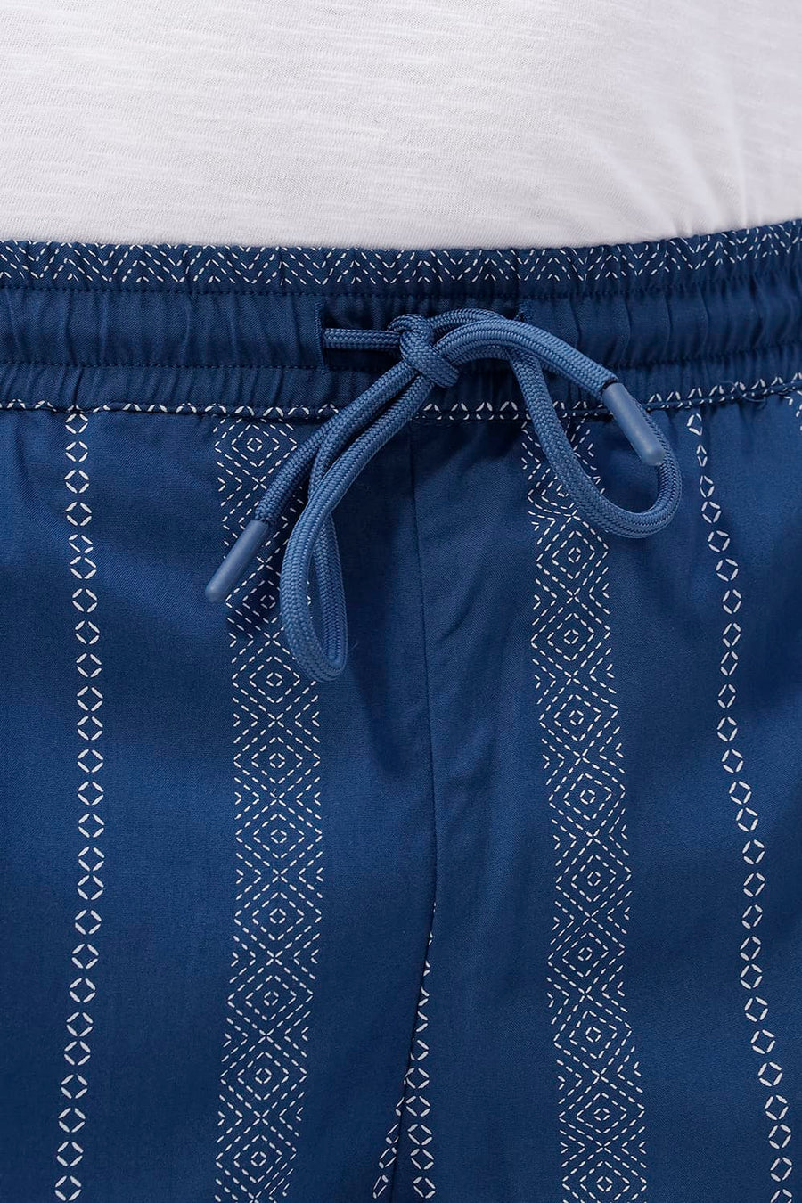 BASICS COMFORT FIT MOROCCAN BLUE VISCOSE PRINTED CO-ORDS
