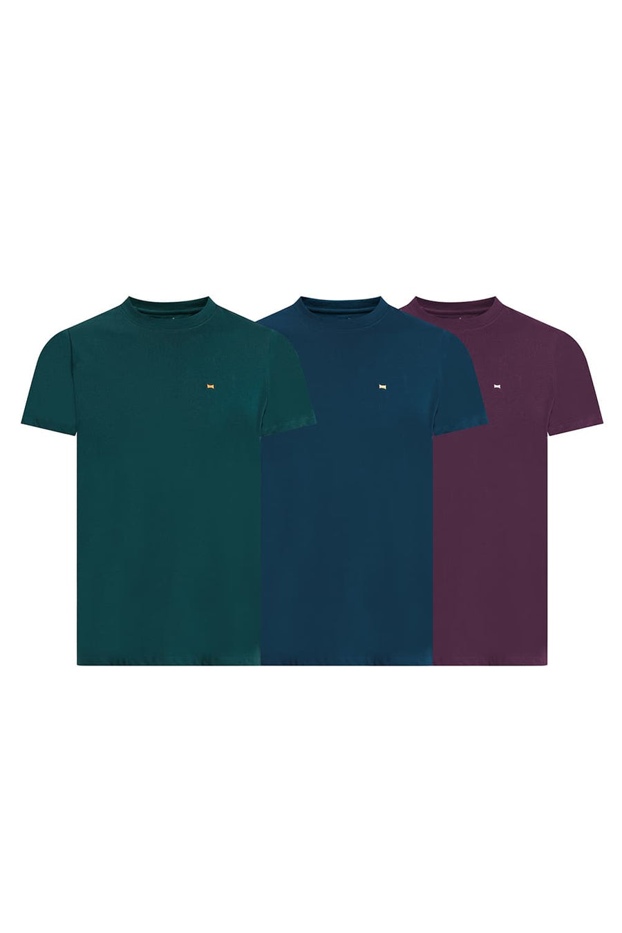 BASICS REGULAR FIT DARK GREEN COTTON CREW T-SHIRT