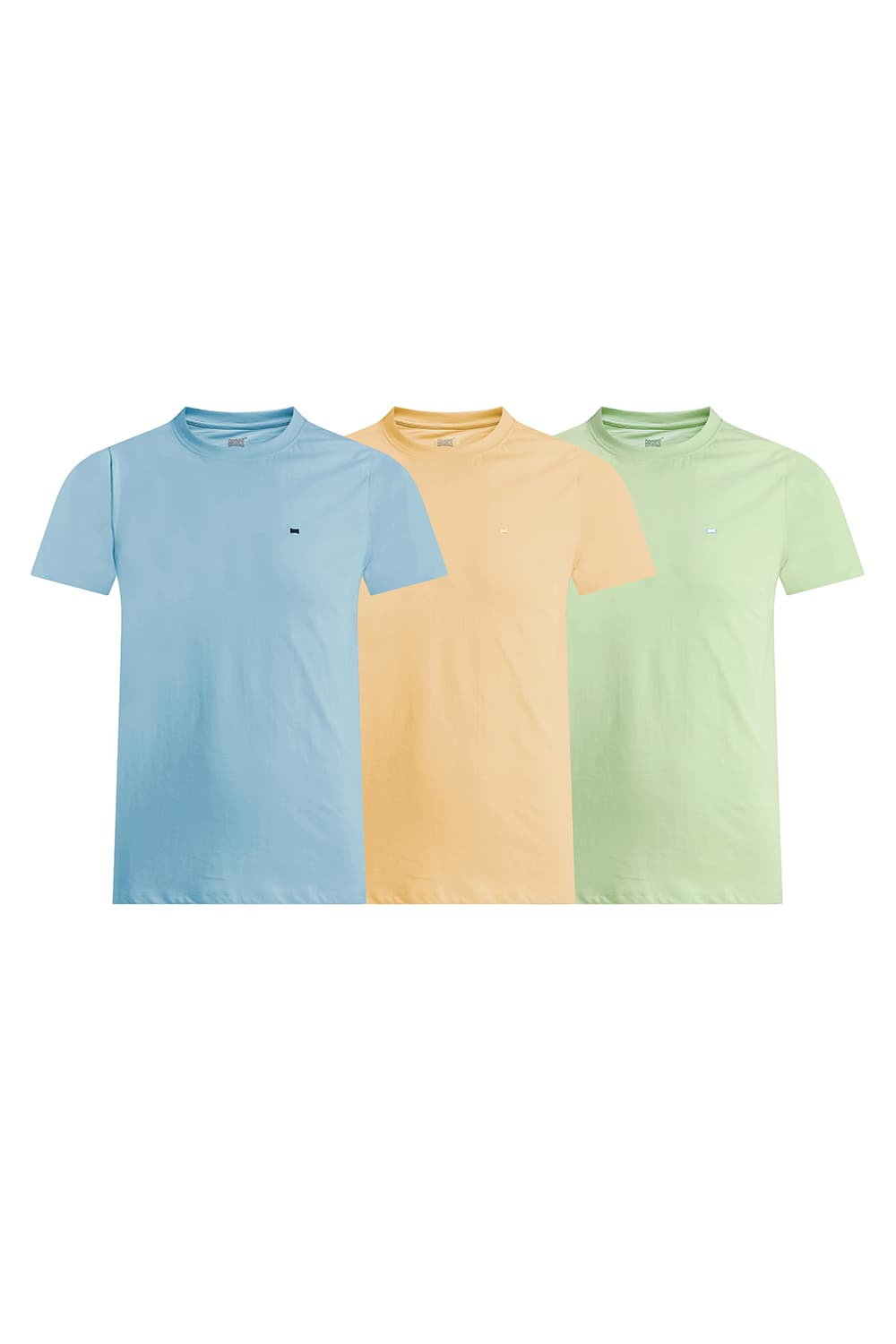 BASICS REGULAR FIT GREEN COTTON CREW T-SHIRT