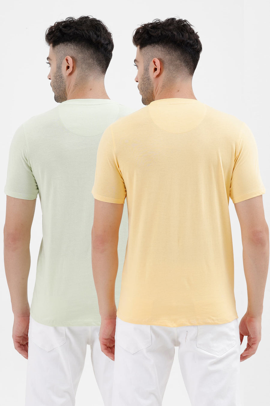 BASICS REGULAR FIT GREEN COTTON CREW T-SHIRT