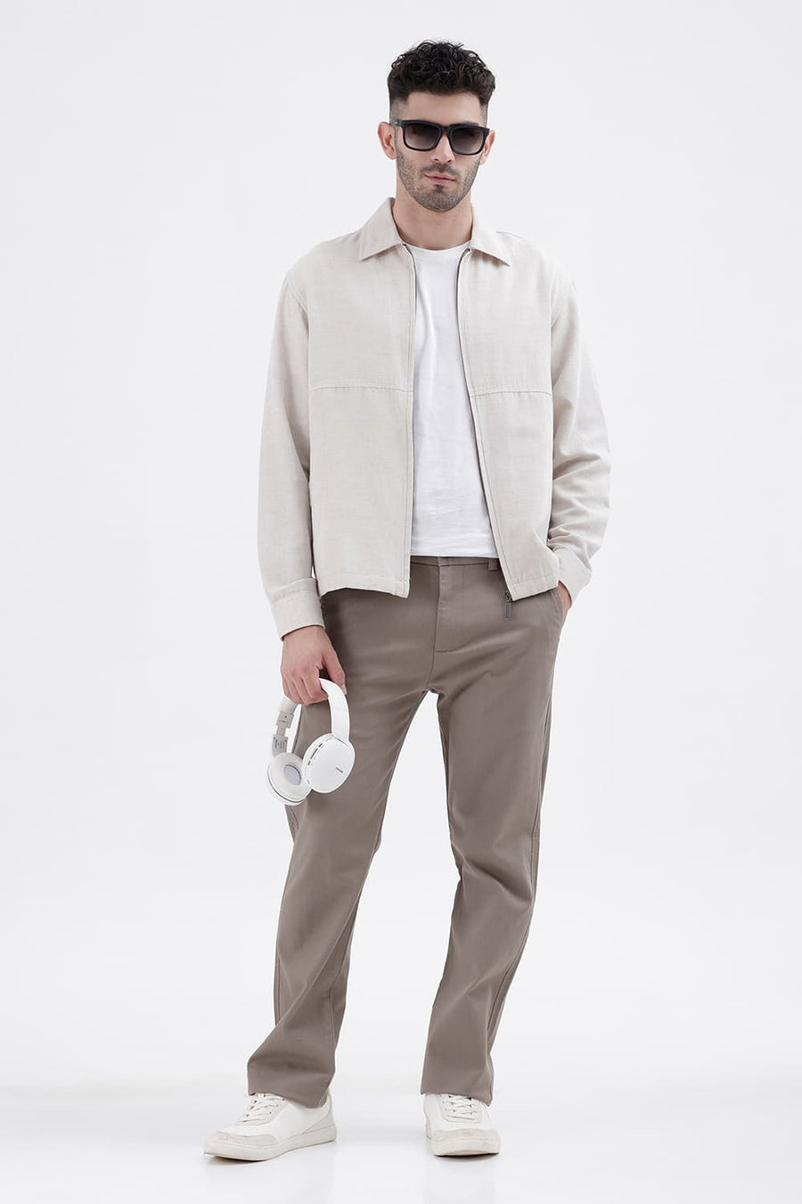 BASICS RELAXED FIT NATURAL BIRCH COTTON LINEN TWILL JACKET