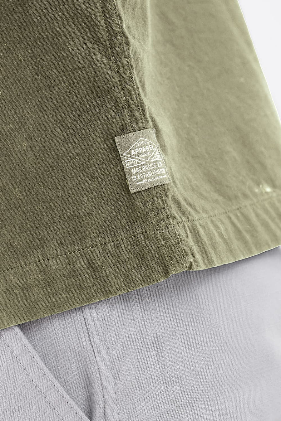 BASICS RELAXED FIT LICHEN OLIVE COTTON DOUBLE CLOTH JACKET