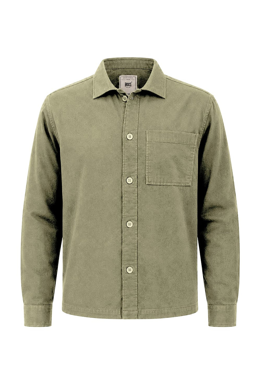 BASICS RELAXED FIT LICHEN OLIVE COTTON DOUBLE CLOTH JACKET