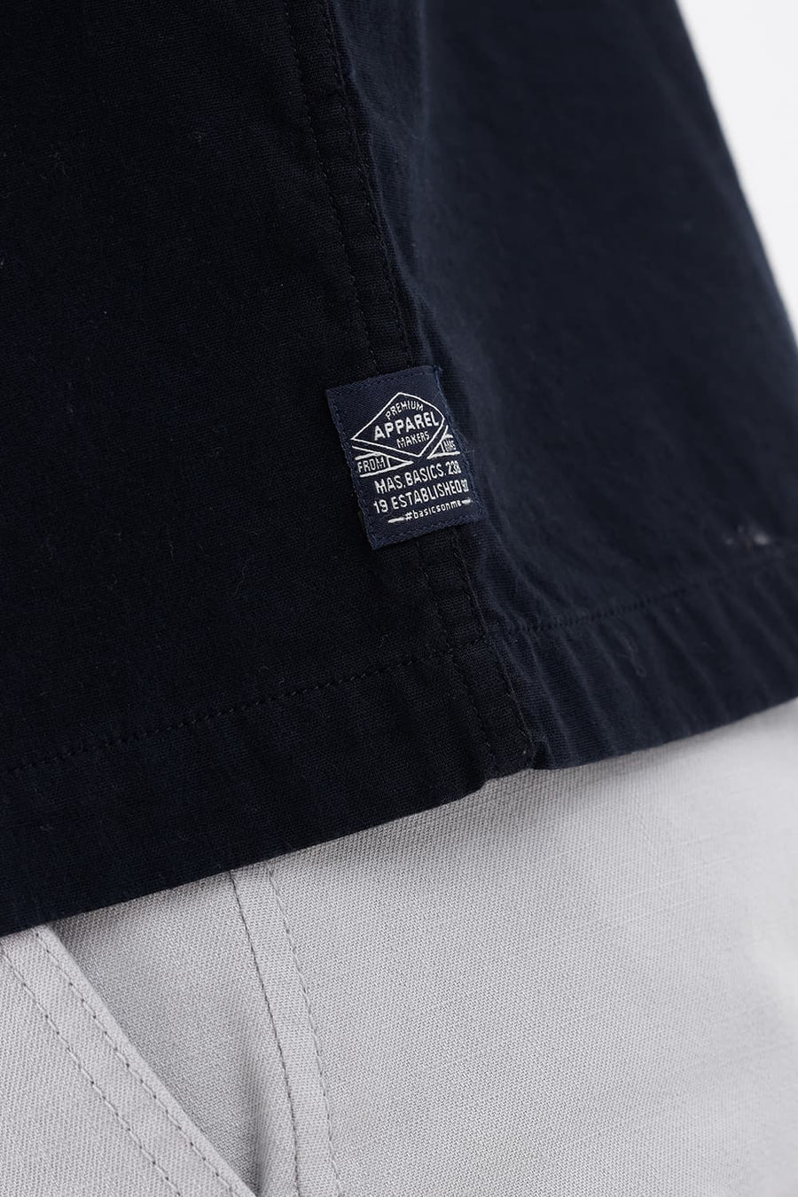 BASICS RELAXED FIT VULCAN NAVY COTTON DOUBLE CLOTH JACKET