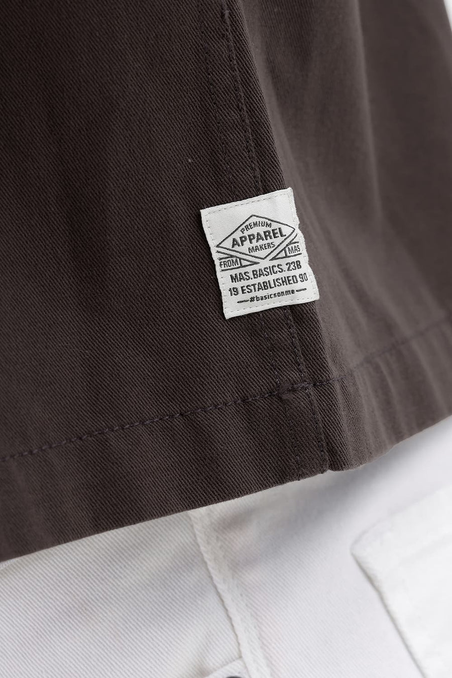 BASICS RELAXED FIT GRAY BROWN COTTON TWILL JACKET