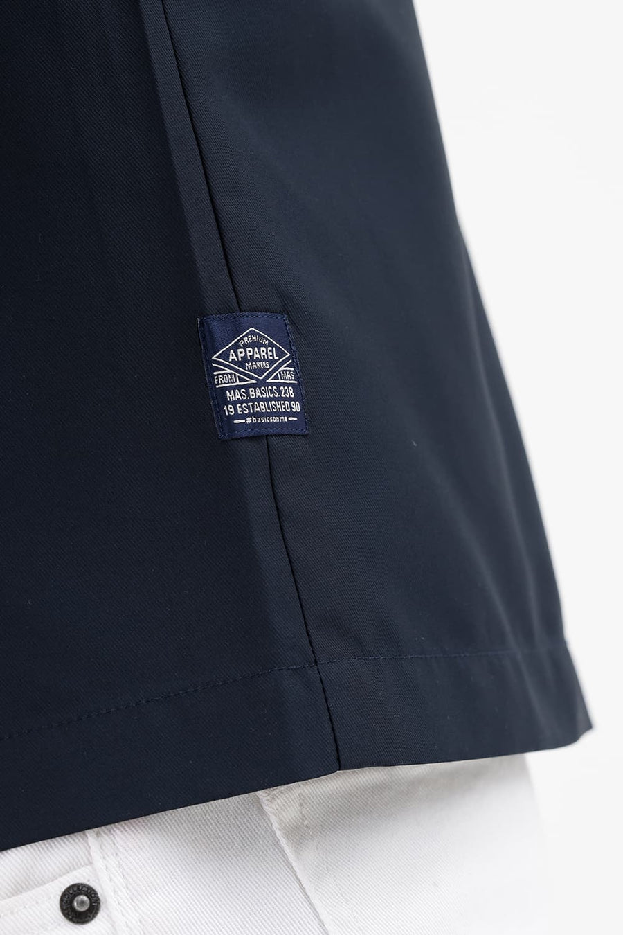 BASICS RELAXED FIT COLLEGIATE NAVY POLYESTER TWILL JACKET