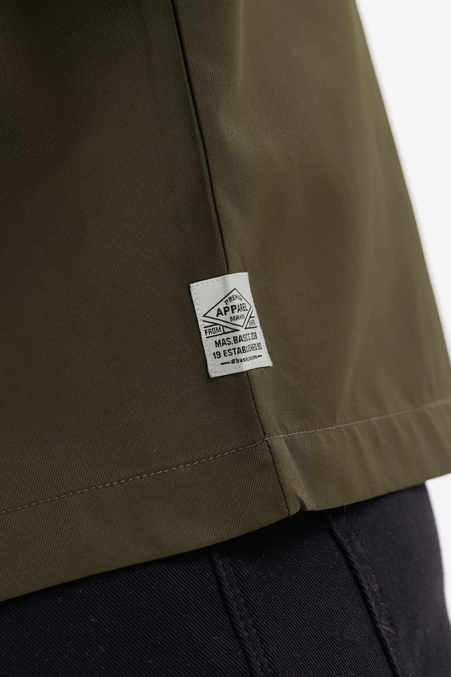 BASICS RELAXED FIT MOSS GREEN POLYESTER TWILL JACKET