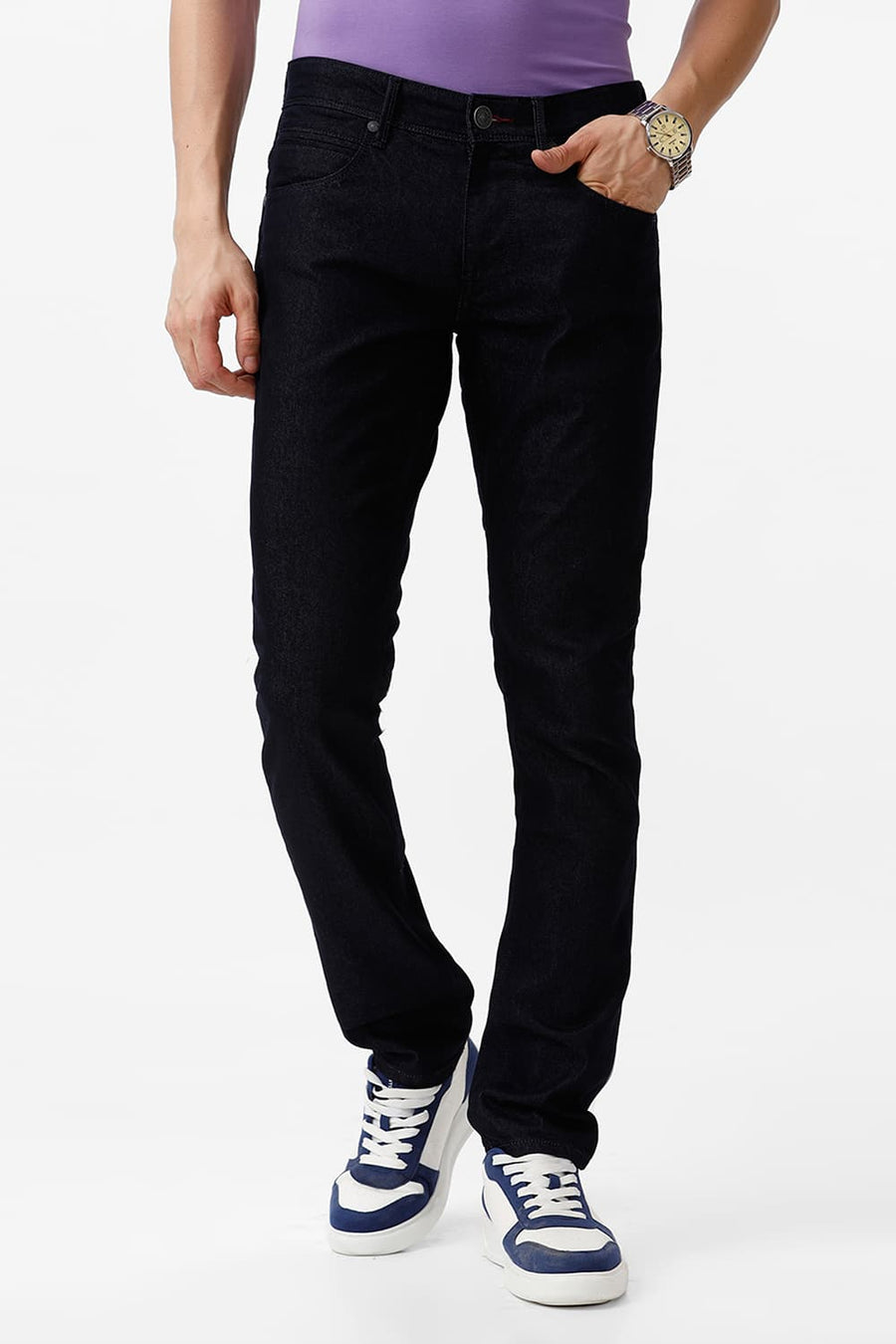 BASICS BLADE FIT SKY CAPTAIN COTTON POLYESTER STRETCH JEAN