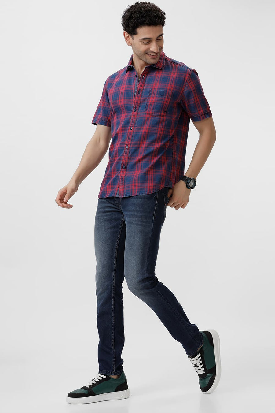 BASICS BLADE FIT INSIGNIA BLUE COTTON POLYESTER STRETCH JEAN