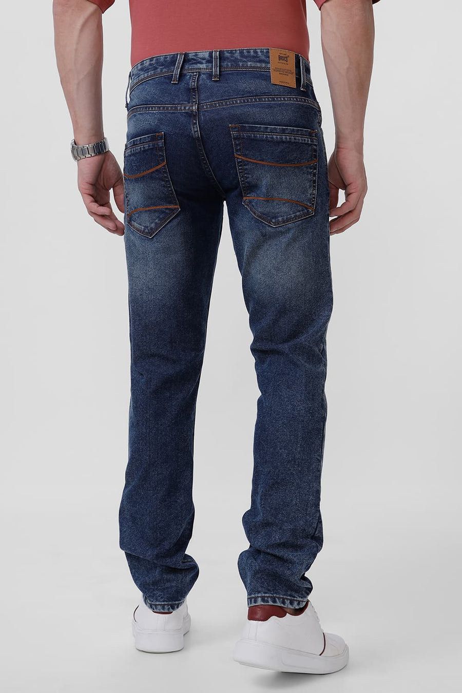 BASICS BLADE FIT MAJOLICA BLUE COTTON POLYESTER STRETCH JEAN
