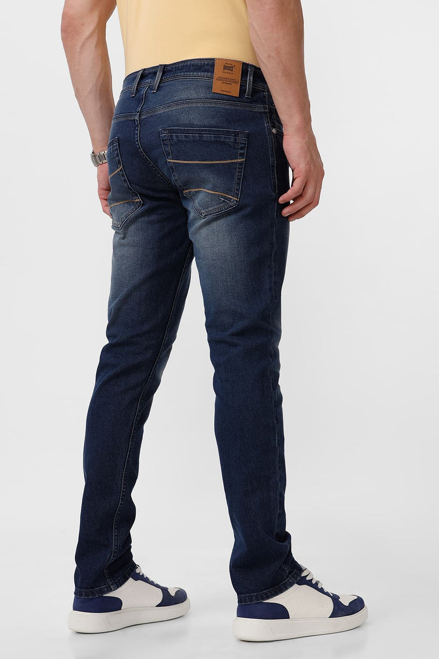 BASICS BLADE FIT DARK DENIM COTTON STRETCH JEAN