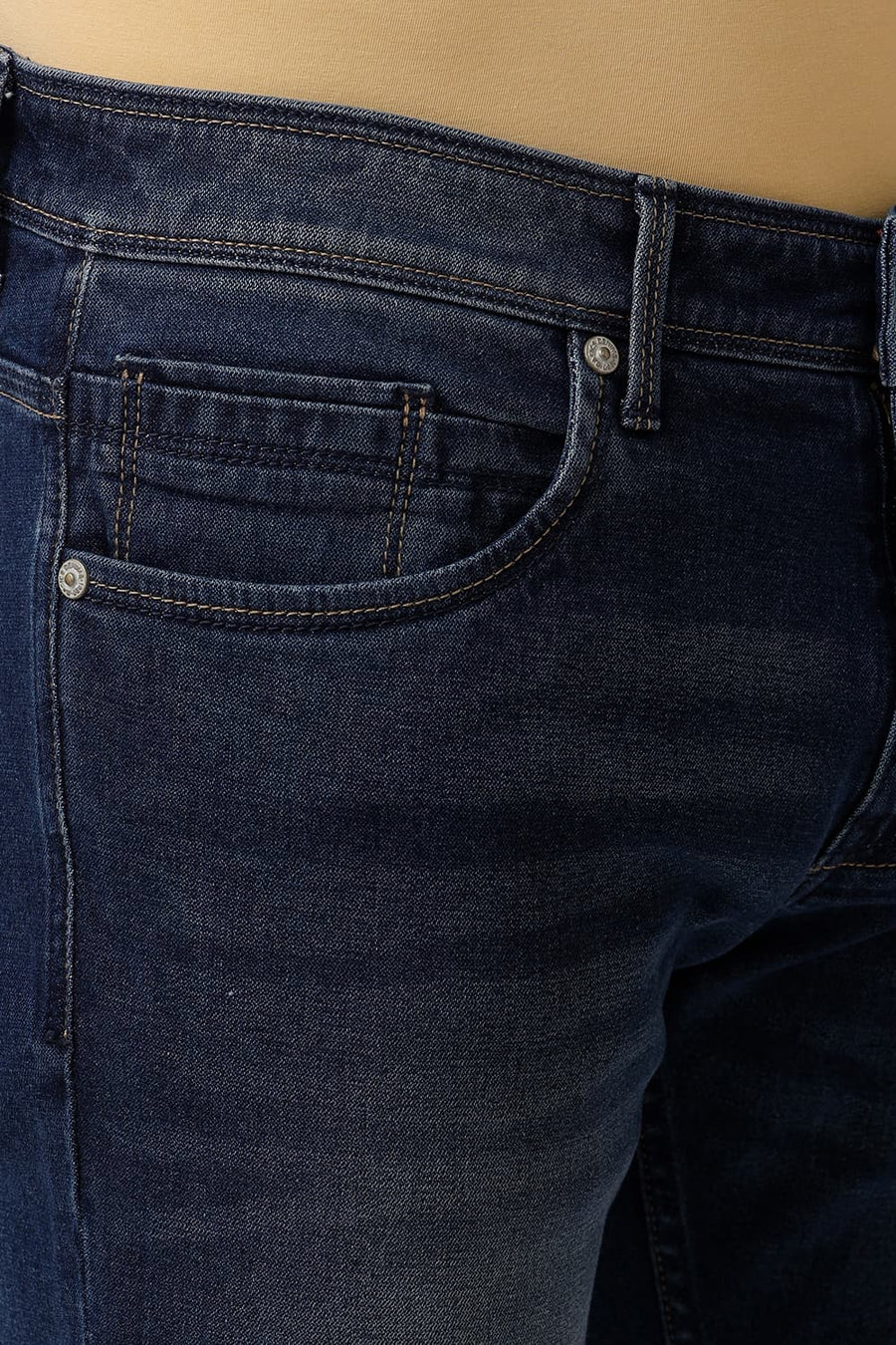 BASICS BLADE FIT DARK DENIM COTTON STRETCH JEAN