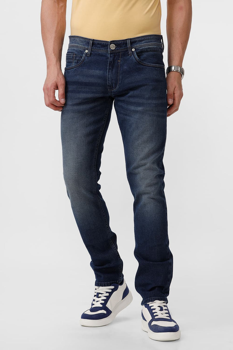 BASICS BLADE FIT DARK DENIM COTTON STRETCH JEAN