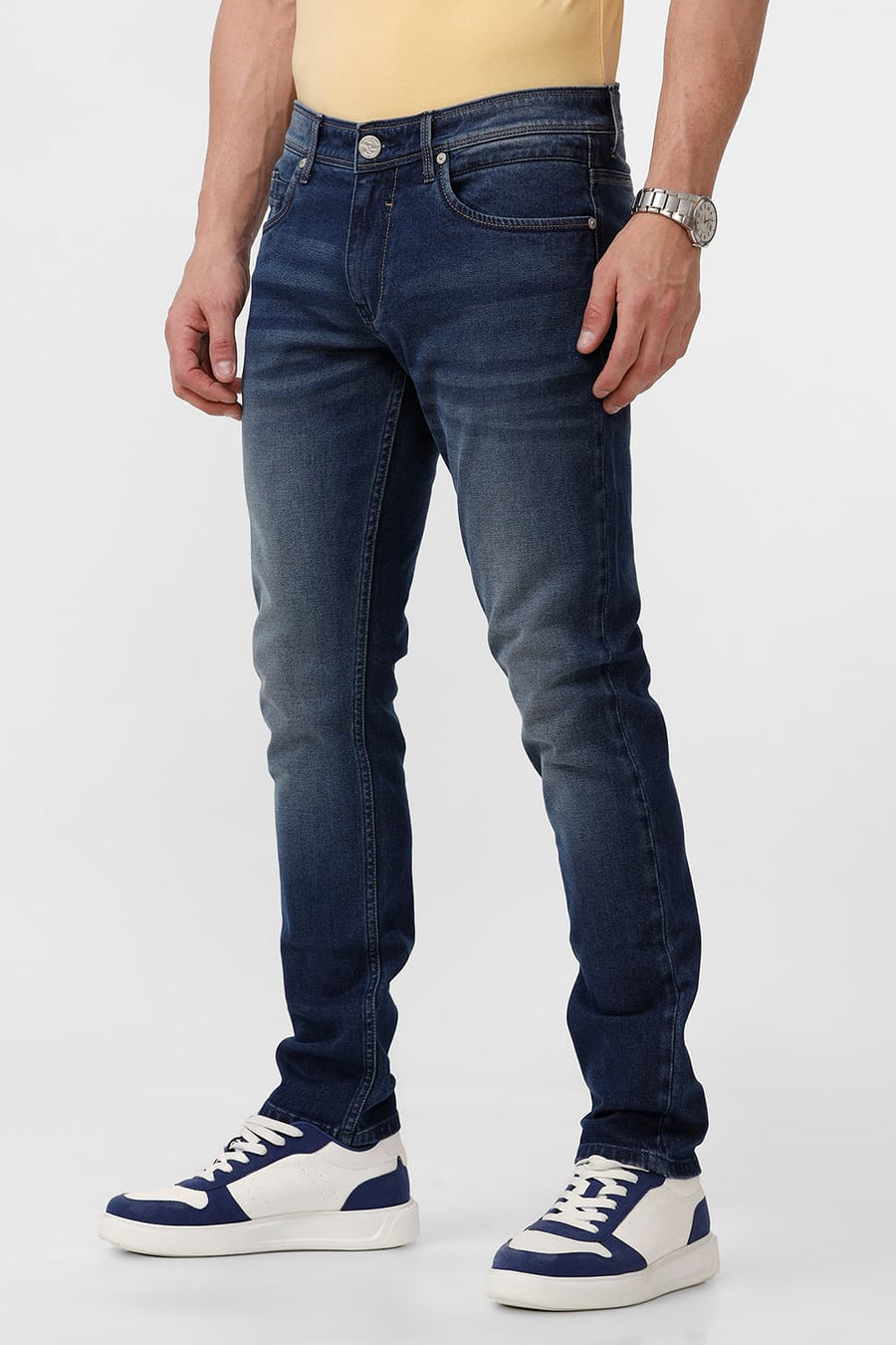 BASICS BLADE FIT DARK DENIM COTTON STRETCH JEAN