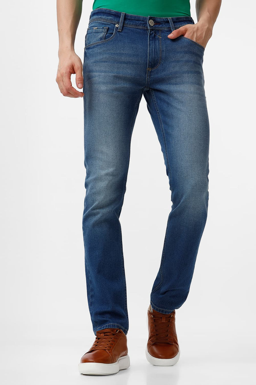 BASICS TORQUE FIT BLUE ASHES COTTON STRETCH JEAN
