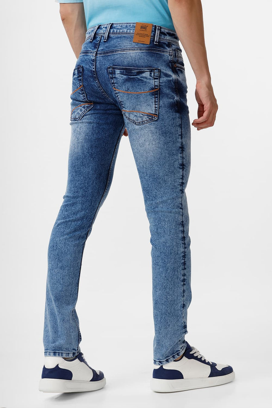 BASICS BLADE FIT VINTAGE INDIGO COTTON POLYESTER STRETCH JEAN