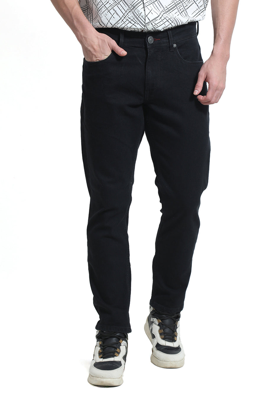 BASICS KERB FIT METEORITE COTTON POLYESTER STRETCH JEAN