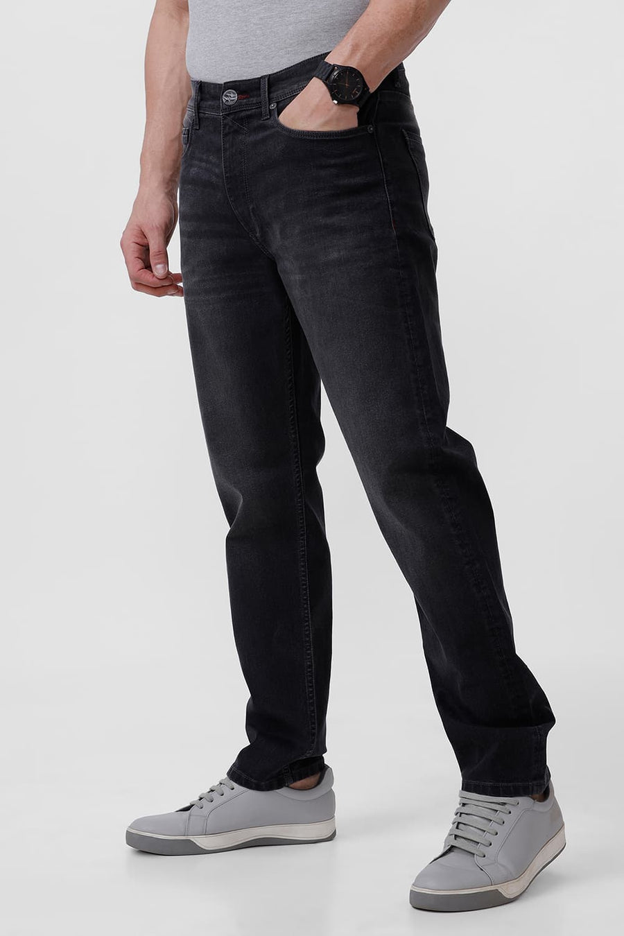 BASICS DRIFT FIT DARK SHADOW COTTON POLYESTER STRETCH JEAN